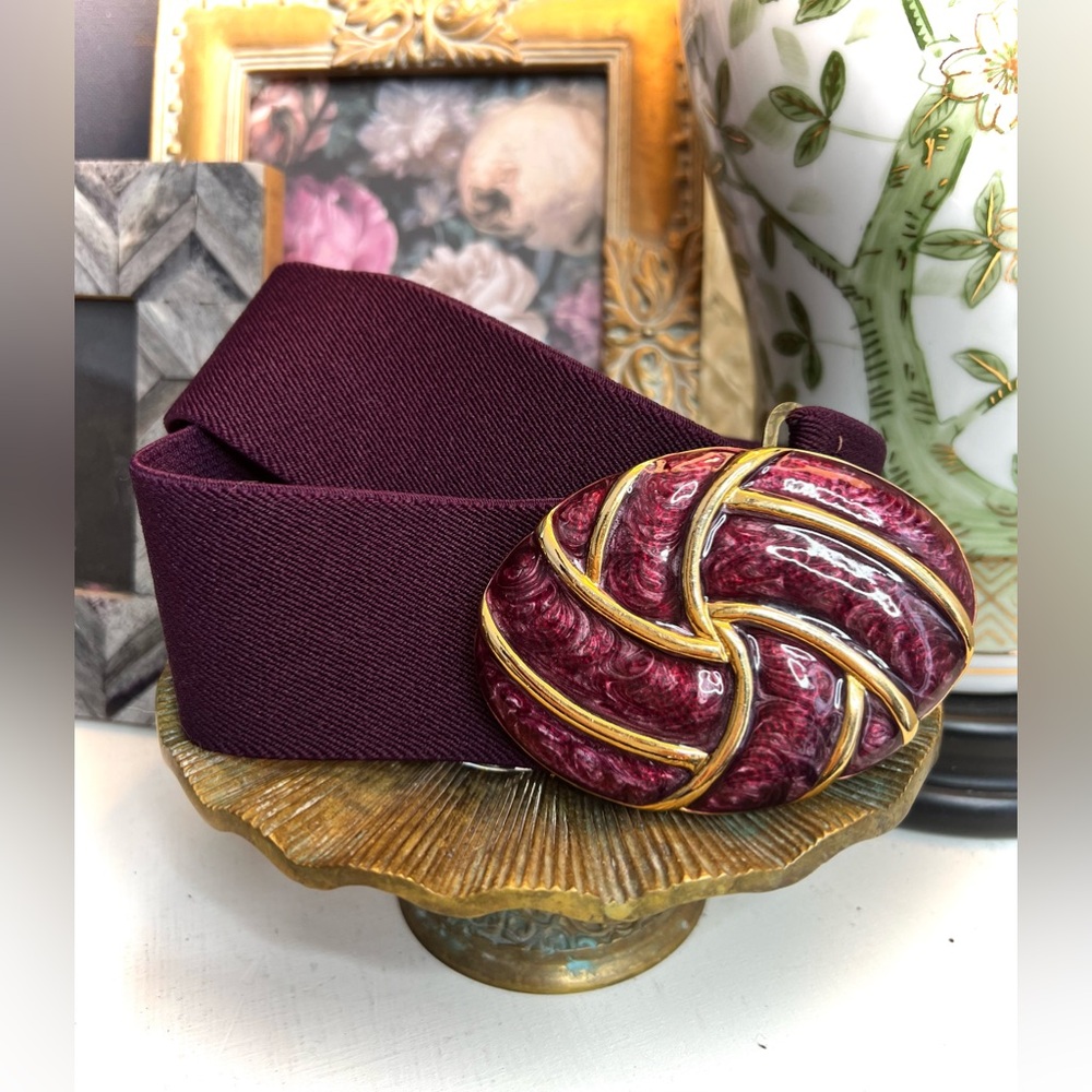 Purple Day-Lor Elastic Statement Belt